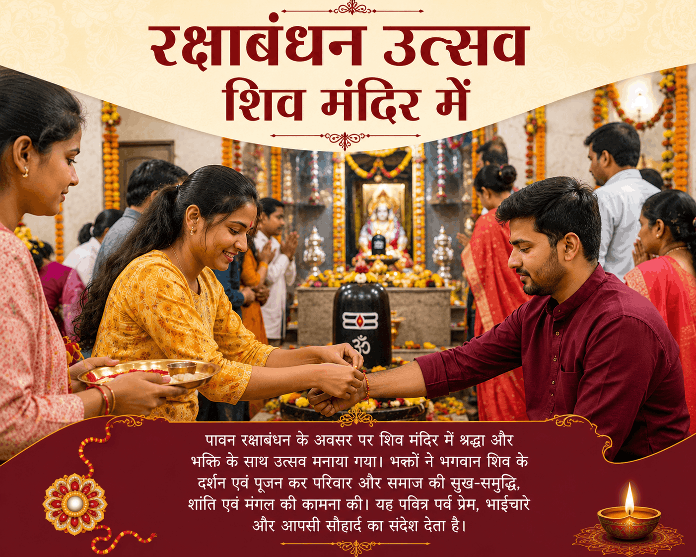 रक्षाबंधन उत्सव – शिव मंदिर में