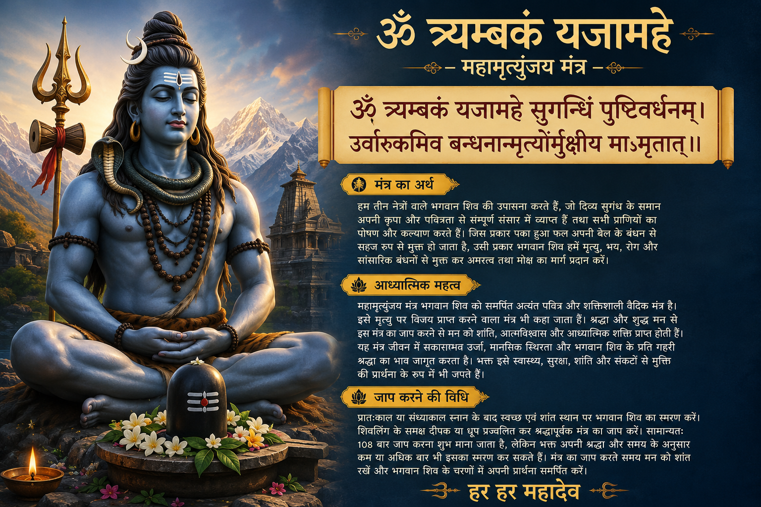 ॐ त्र्यम्बकं यजामहे — महामृत्युंजय मंत्र